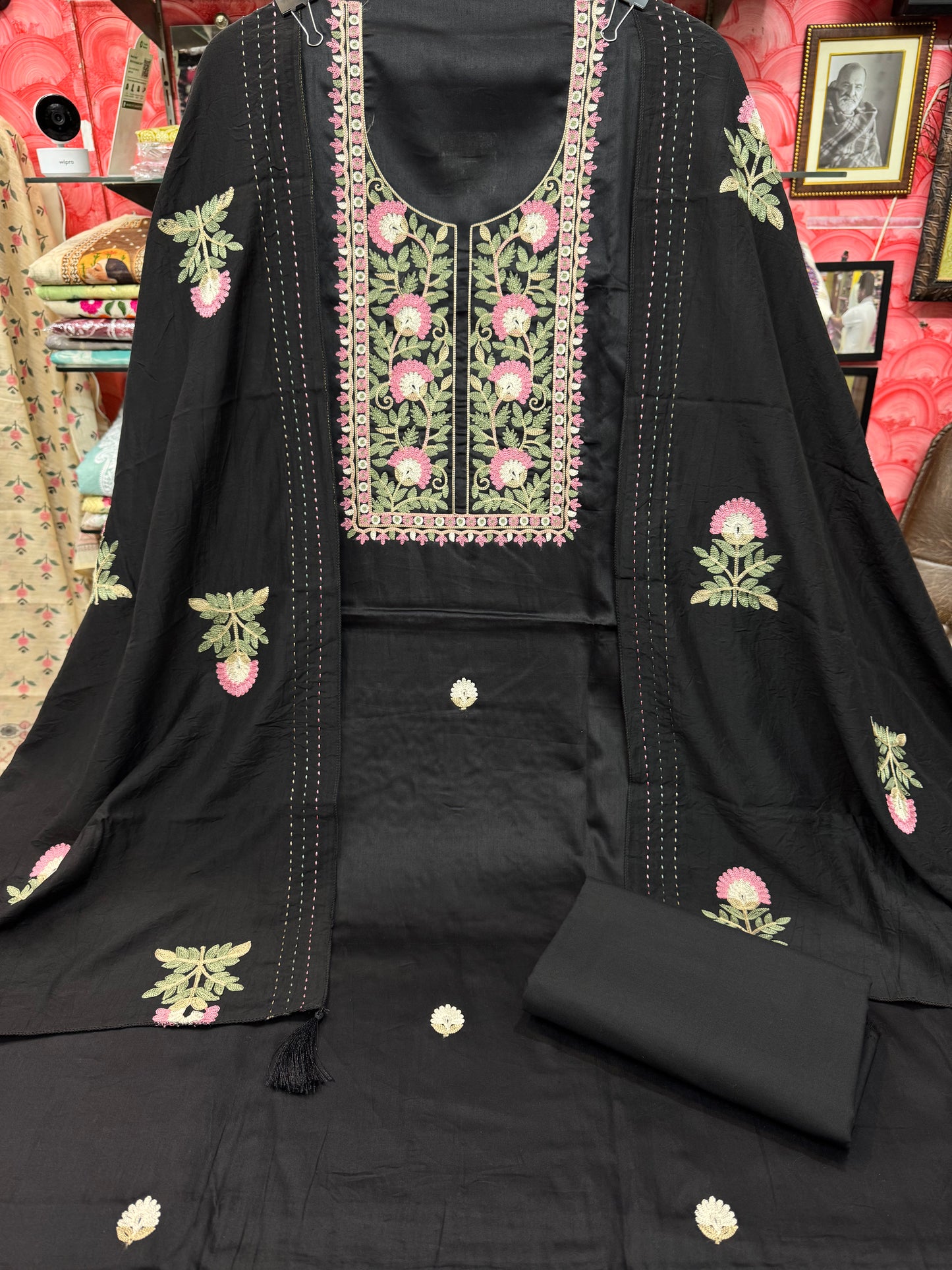 Cotton Suit with All Over Embroidered Work