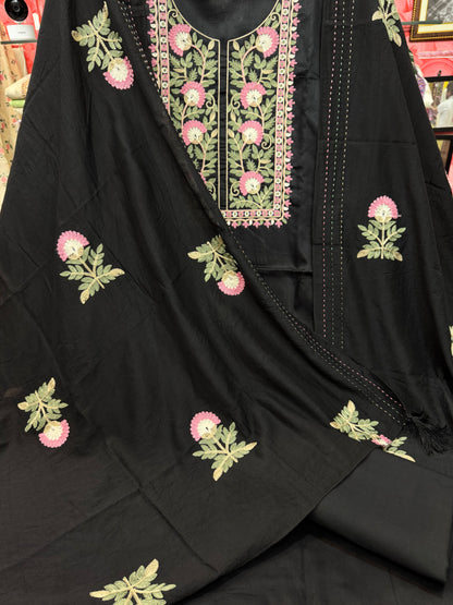 Cotton Suit with All Over Embroidered Work