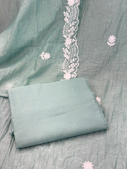 Embroidered Mul Crush Suit