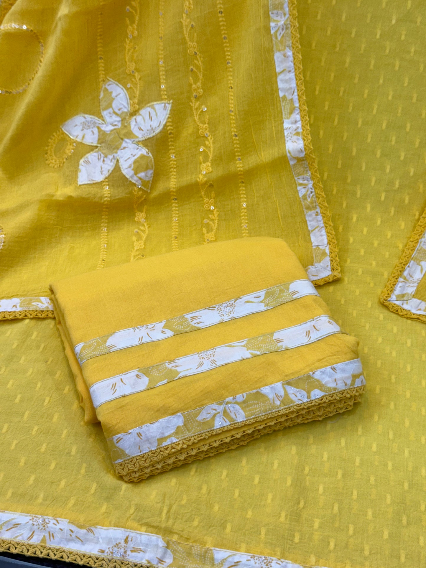 Complete Embroidered Cotton Suit