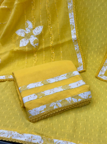 Complete Embroidered Cotton Suit